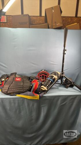 BASEBALL BEG, T-BALL TRIPOD AND BACK CATCHERS GEAR