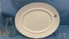 JOHNSON BROS. 12IN OVAL PLATE WITH (2) GLASS VASES - 2