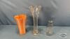 JOHNSON BROS. 12IN OVAL PLATE WITH (2) GLASS VASES - 4