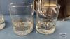 METAL TRAY WITH (4) WISKEY GLASSES - 4
