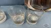 METAL TRAY WITH (4) WISKEY GLASSES - 5