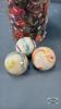 (3) CONTAINTERS OF BUTTONS, THREAD AND MARBLES - 6