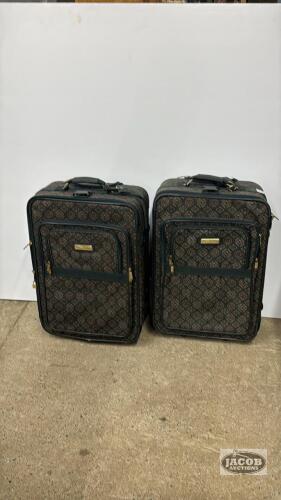 (2) MATCHING OSCAR DE LA RENTA SUITCASES