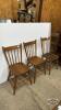 (3) SPINDLE BACK CHAIRS (ALL CHAIRS NEED GLUEING)