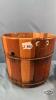 WOODEN BUCKET WITH A 12IN ORNAMENTAL VIOLIN - 2