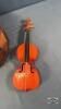 WOODEN BUCKET WITH A 12IN ORNAMENTAL VIOLIN - 4