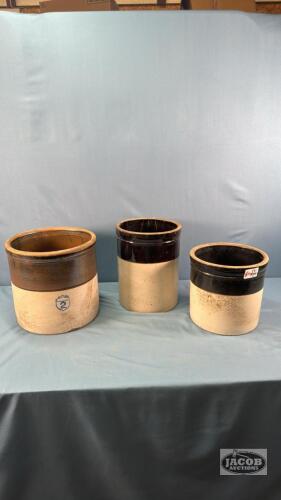 (3) CROCKS WITH HAIR LINE CRACKS