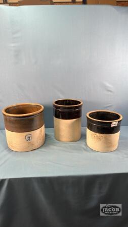 (3) CROCKS WITH HAIR LINE CRACKS