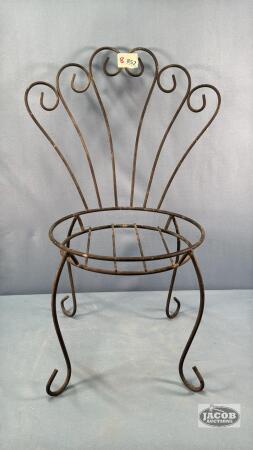 METAL CHAIR STYLE PLANT STAND
