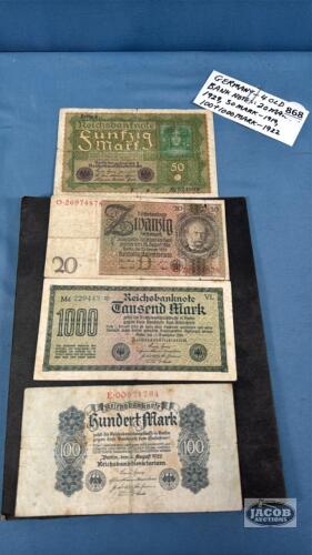 (4) OLD GERMAN BANK NOTES