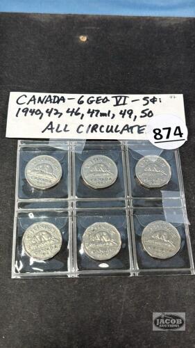 (6) CAN. GEO. VI NICKELS