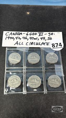 (6) CAN. GEO. VI NICKELS