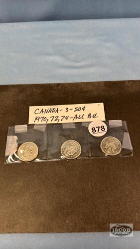 (3) CAN. 50 CENT COINS