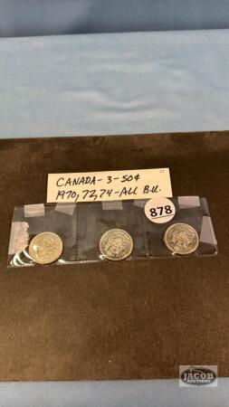 (3) CAN. 50 CENT COINS