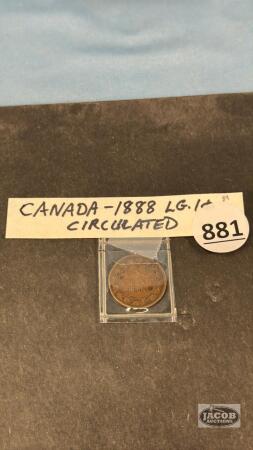 CAN. 1888 LG. 1CENT COIN