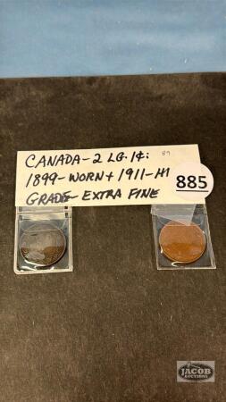 (2) CAN. LARGE 1CENT