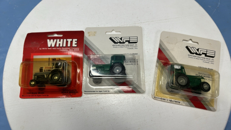 3 White Tractors -1 White 2-135 and 2 Green Spirit of Oliver