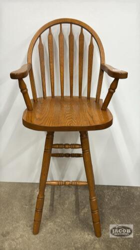 OAK SWIVAL BAR STOOL