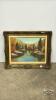 FRAMED AUTUMN SCENE ON BOARD BY DORIS CLARK