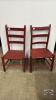 PAIR OF LADDER BACK CHAIRS WITH WOVEN SEATS