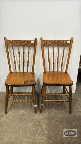 PAIR OF PRESS BACK CHAIRS