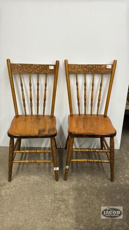 PAIR OF PRESS BACK CHAIRS