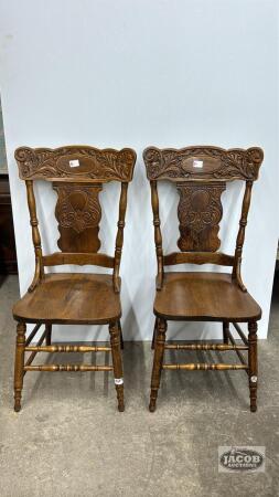 PAIR OF PRESS BACK SIDE CHAIRS