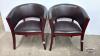 PAIR OF VINYL CLAD TUB CHAIRS - 2