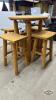WOODEN PATIO SET WITH TABLE AND (4) STOOLS - 2