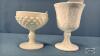 (2) MILK GLASS PEDESTAL PIECES - 3