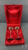 (2) SILVER PLATE WINE GLASSES IN BOX