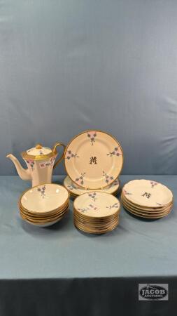 SELECTION OF DISHES HAND PAINTED BY EVA HILLIARD