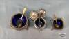 COBALT BLUE / SILVER PLATE LOT - 3