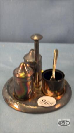 SILVER PLATE CONDEMENT SET