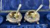 (2) SILVER PLATE FOOTED SALT CELLS WITH SPOONS - 2