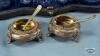 (2) SILVER PLATE FOOTED SALT CELLS WITH SPOONS - 3