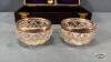 PAIR OF GLASS SALT CELLS WITH STERLING SILVER RINGS - 2