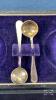 PAIR OF GLASS SALT CELLS WITH STERLING SILVER RINGS - 4
