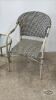 PATIO CHAIR AND MATCHING 20IN WIDE GLASS TOP TABLE - 2