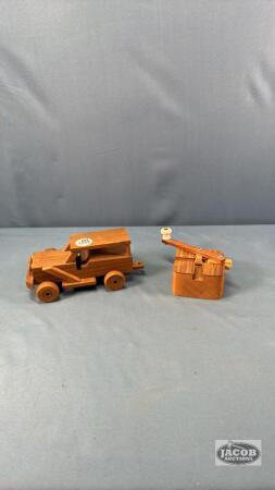 HAND MADE 7IN WOODEN CAR AND A B.S. GRINDER
