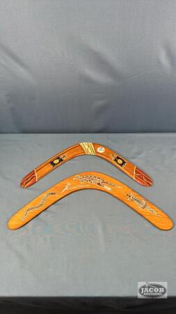 (2) WOODEN BOOMERANGS