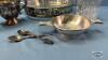 10IN ANCHOR GLASS PIE PLATE IN SILVER PLATE STAND - 2