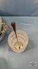 10IN ANCHOR GLASS PIE PLATE IN SILVER PLATE STAND - 5