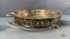 10IN ANCHOR GLASS PIE PLATE IN SILVER PLATE STAND - 8