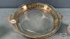 10IN ANCHOR GLASS PIE PLATE IN SILVER PLATE STAND - 9