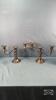 PAIR OF SILVER PLATE TRIPLE CANDLELABRA