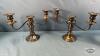 PAIR OF SILVER PLATE TRIPLE CANDLELABRA - 2
