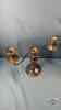 PAIR OF SILVER PLATE TRIPLE CANDLELABRA - 3