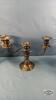 PAIR OF SILVER PLATE TRIPLE CANDLELABRA - 4