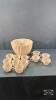 MILK GLASS PUNCH BOWL WITH 12 CUPS